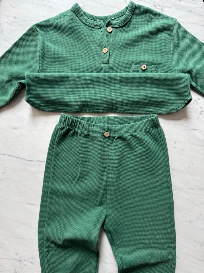 Cigit Düğmeli Yeşil Renk Alt-Üst Takım - Görsel 5