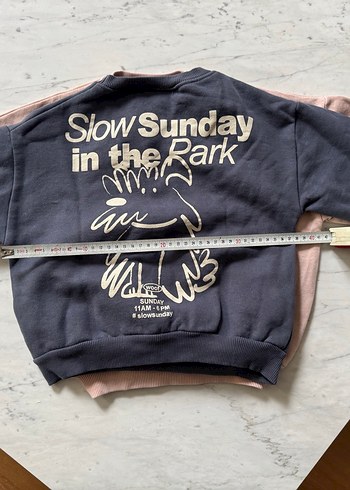 Zara Ön-Arka Baskılı Koyu Gri Sweatshirt - Görsel 4