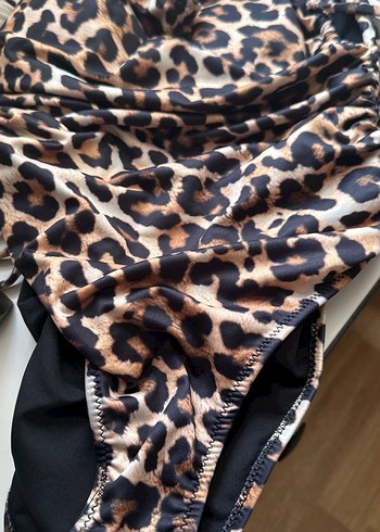 Bodysuit büstiyer Leopar Desenli Uzun Askılı - Görsel 3