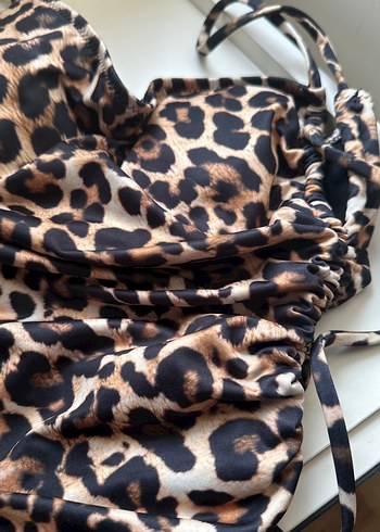 Bodysuit büstiyer Leopar Desenli Uzun Askılı - Görsel 2