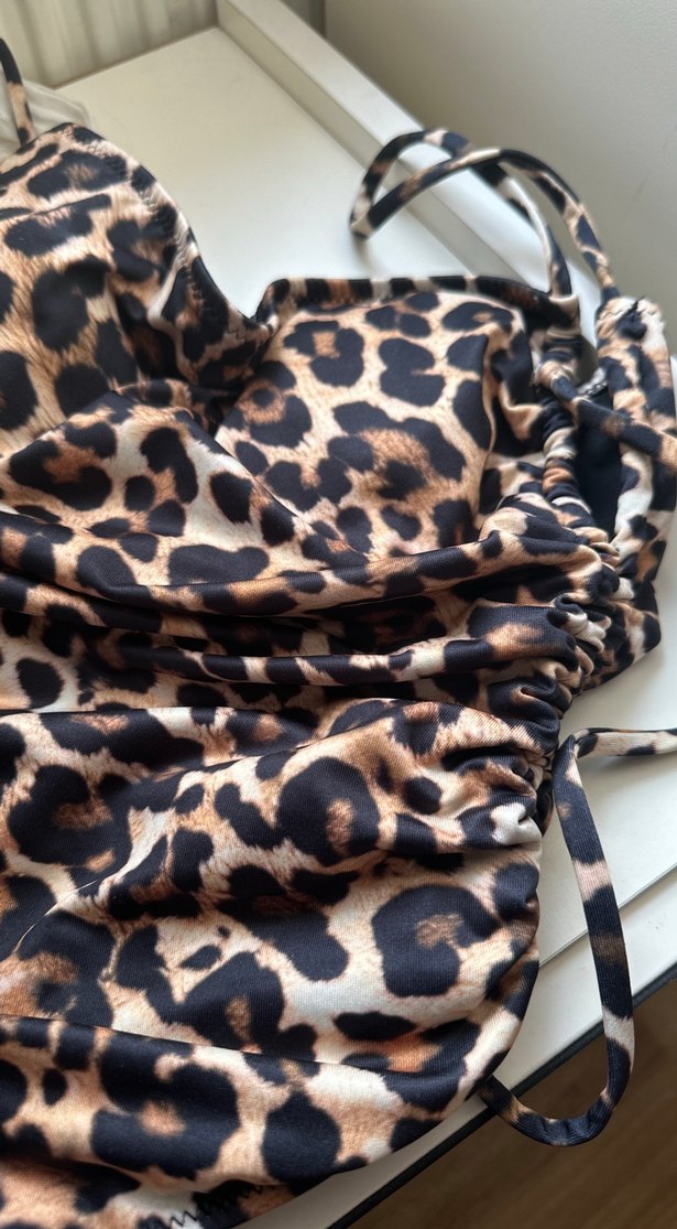 Bodysuit büstiyer Leopar Desenli Uzun Askılı - Görsel 2