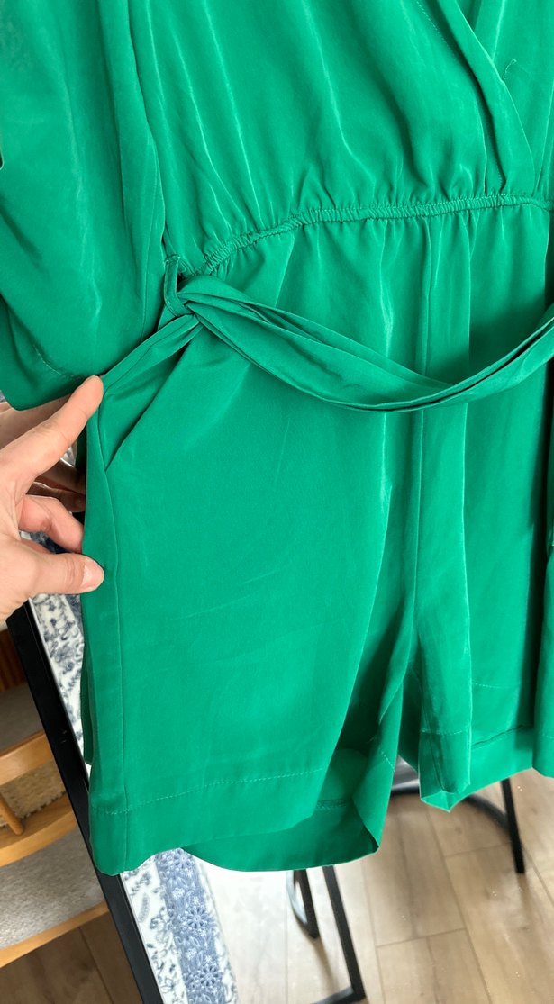 Parlak Yeşil Salaş Tulum - Görsel 4