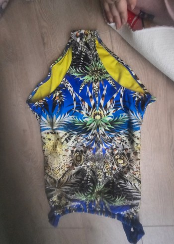 Renkli Bohem Desenli Fermuarlı Mayo - Görsel 5