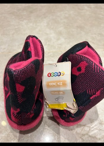 Kız Çocuk Pembe Bağcıksız Sıcak Ev Terliği - Görsel 3