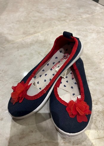 Kız Çocukları İçin Mavi Nakışlı Babet Ayakkabı - Görsel 4