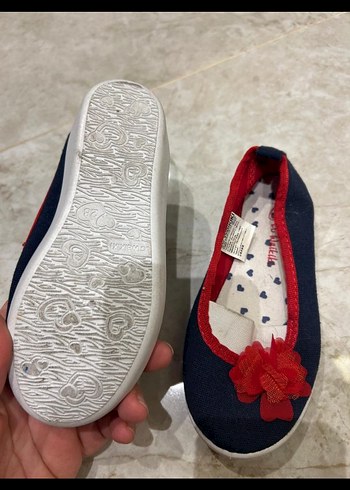 Kız Çocukları İçin Mavi Nakışlı Babet Ayakkabı - Görsel 2