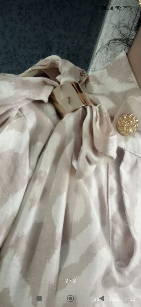 Bej Uzun Bohem Salaş Elbise - Görsel 2