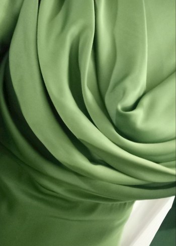 Uzun Kollu Haki Drapeli Kadın Elbise - Görsel 5