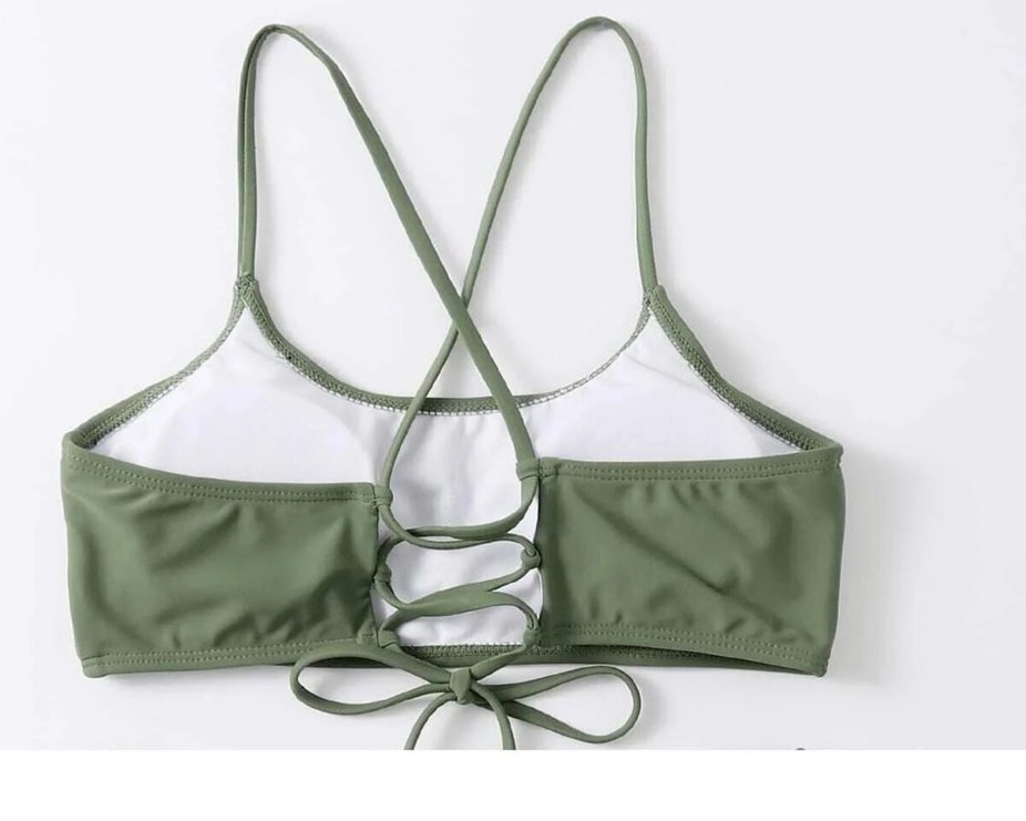 Yeşil Sırt Bağlamalı Bikini Üstü - Görsel 2