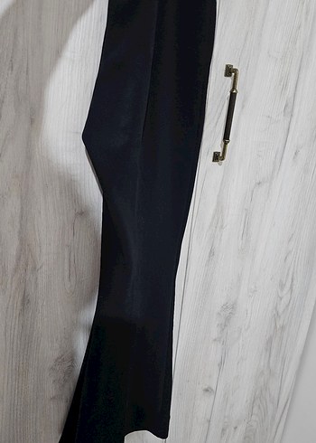 Düğmeli Siyah Kadın Kumaş Pantolon - Görsel 3