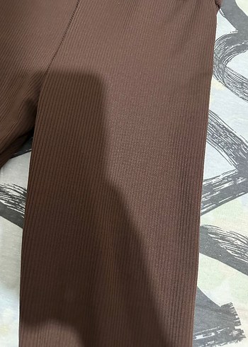 Kahverengi Fitilli Kadın Tayt - Görsel 2