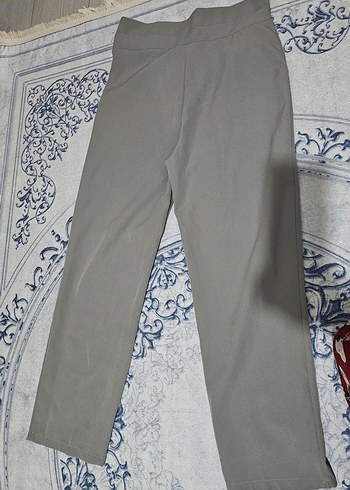 Gri Kendinden Kemerli Pantolon - Görsel 4