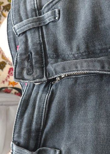 l Beden gri Renk Siyah Denim Erkek Şort