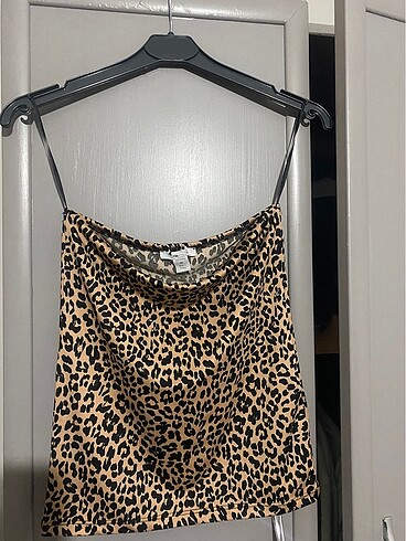 Leopar desenli crop
