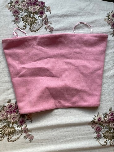 m Beden zara pembe basic straplez