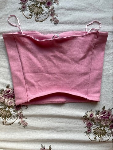 m Beden pembe Renk zara pembe basic straplez