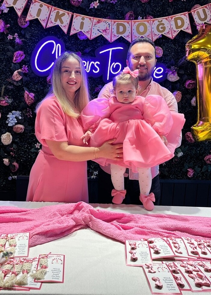 1-2 yaş uygun doğum günü elbisesi pembe - Görsel 5