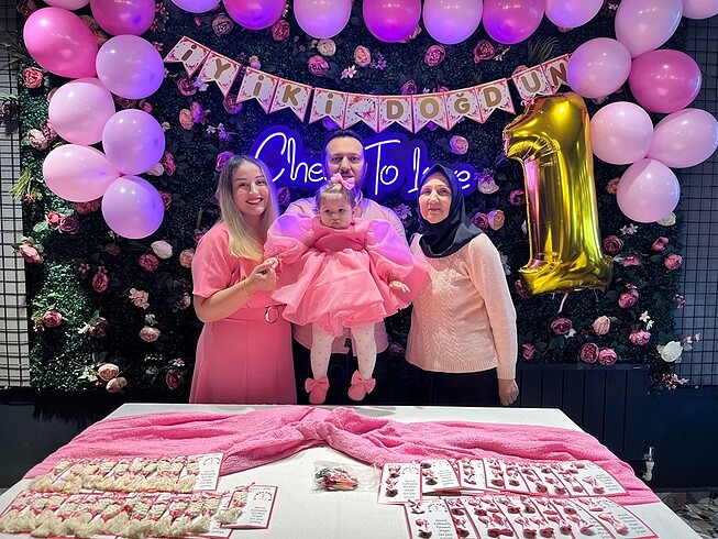 Pembe Midi boy kumaş elbise - Görsel 6