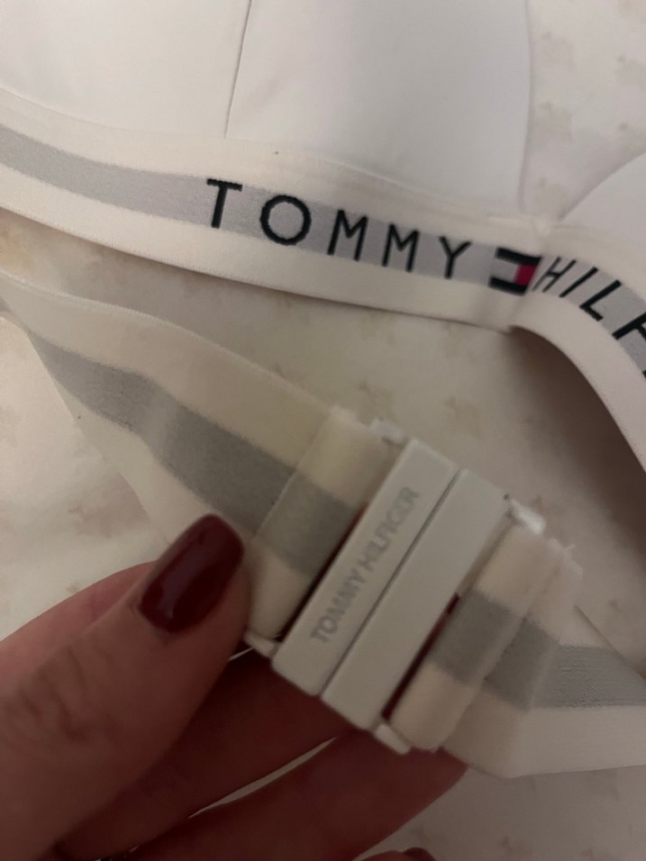 Tommy Hilfiger Beyaz Ayarlanabilir Bikini Üstü - Görsel 2