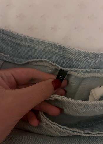 Kemer Detaylı mavi Kot Etek - Görsel 3