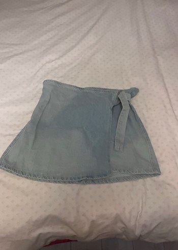 Kemer Detaylı mavi Kot Etek - Görsel 4