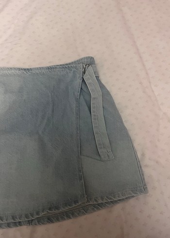 Kemer Detaylı mavi Kot Etek - Görsel 2