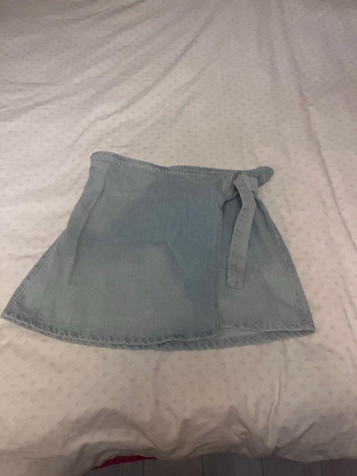 Kemer Detaylı mavi Kot Etek - Görsel 4