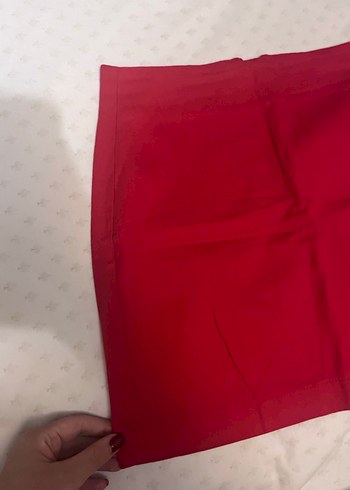 Parlak Kırmızı Mini Etek - Görsel 3