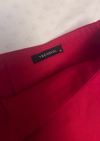 Parlak Kırmızı Mini Etek - Görsel 2