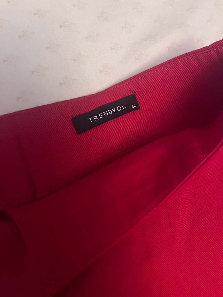 Parlak Kırmızı Mini Etek - Görsel 2