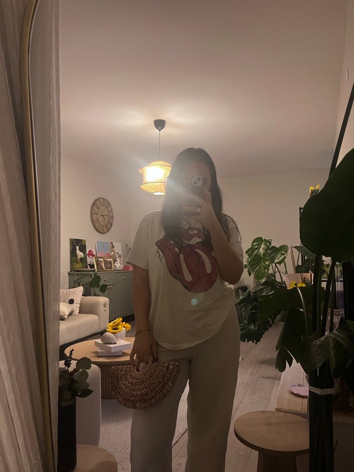 Rose gold Parlak Örgü Bohem Çanta - Görsel 4