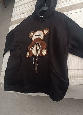 Tesettür kapşonlu ayıcıklı sweat