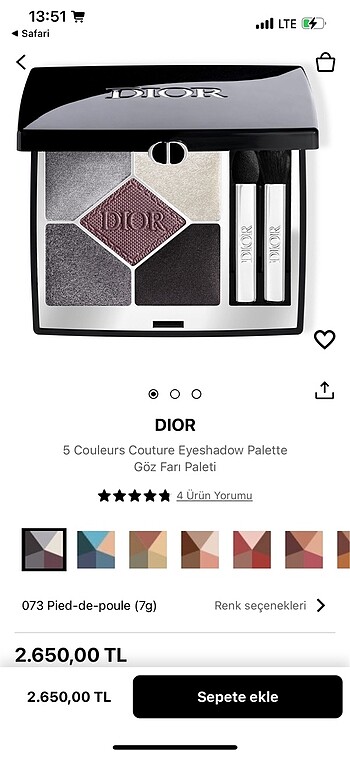 Dior 5 Couleurs Couture Eyeshadow Palette 073 Göz farı paleti