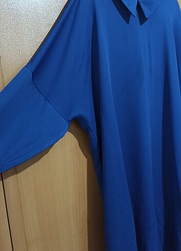 48 Beden Saks mavisi uzun tunik