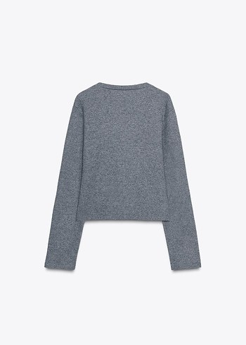 Zara zara Düğmeli Gri Kadın Hırka