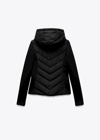 Zara Siyah Kapüşonlu Fermuarlı Kadın Ceket