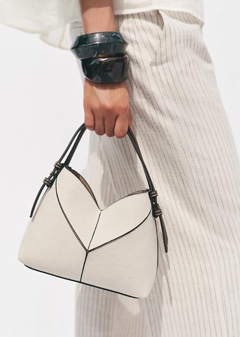 Zara Bej Minimalist Deri Kadın Çanta