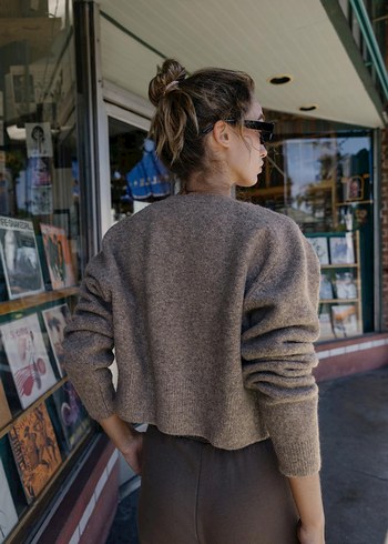 Zara Kadın Uzun Kollu Örgü Hırka - Görsel 3