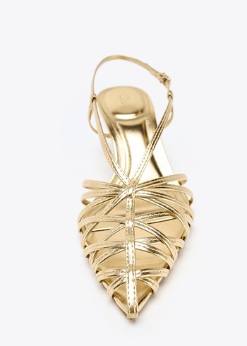 38 Beden ZARA METALLIC-EFFECT HEEL SLINGBACK SHOES
