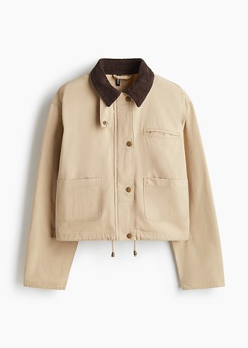 H&M kitilli Kadife Yakalı Kanvas Ceket