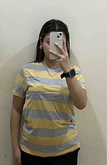 Sarı gri tişört