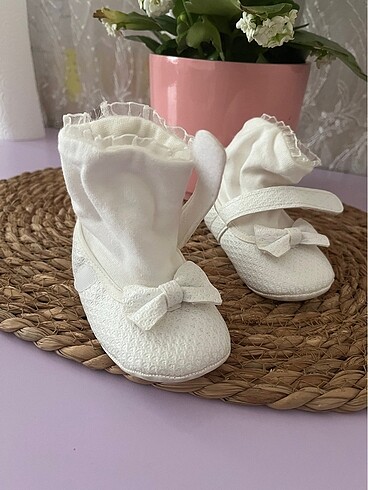19 Beden Beyaz kız bebek ayakkabı