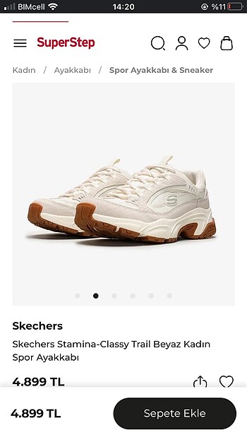 Skechers Stamina-Classy Trail Beyaz Kadın Spor Ayakkabı Orijinal