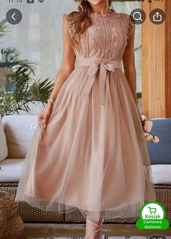 Midi Dantel Bohem Elbise - Görsel 7