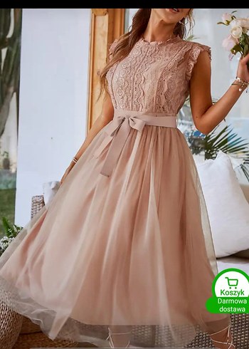 Midi Dantel Bohem Elbise - Görsel 8