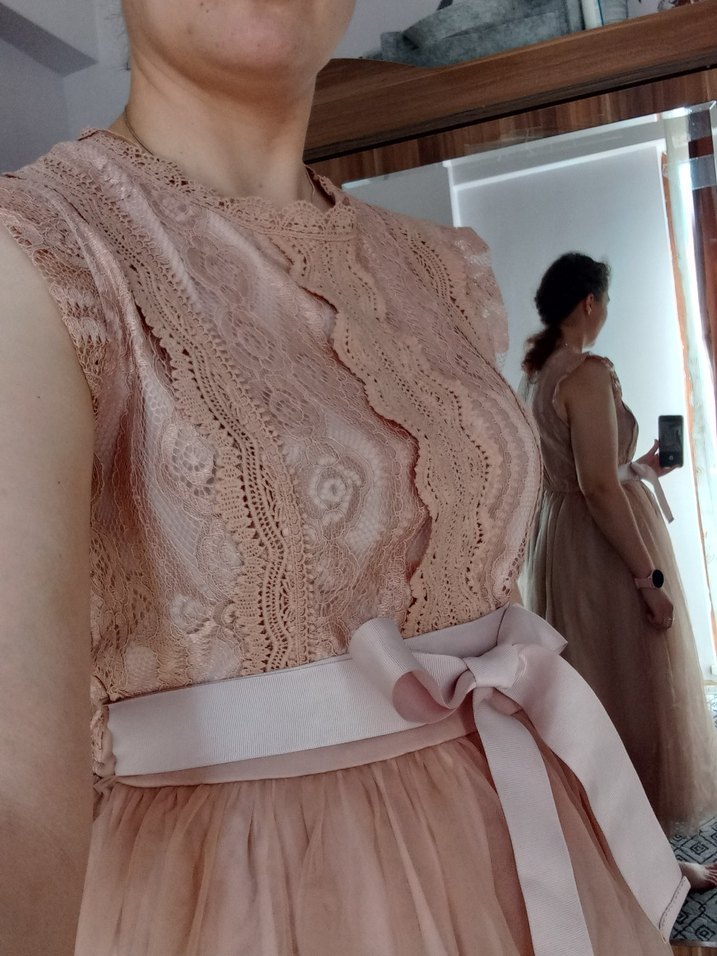 Midi Dantel Bohem Elbise - Görsel 5