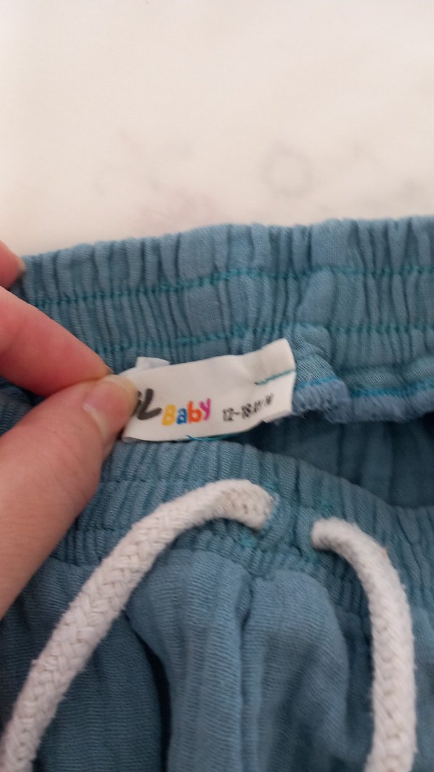 Erkek Çocuk Mavi Müslin Bol Kesim Şort - Görsel 3