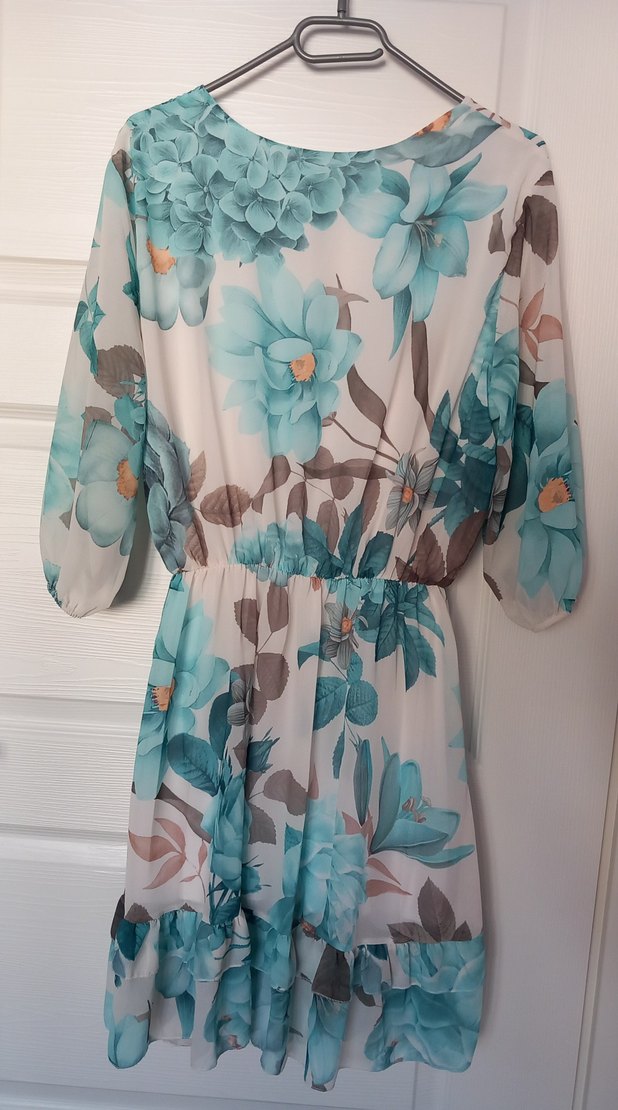 Turkuaz Çiçekli Bohem Tunik - Görsel 2