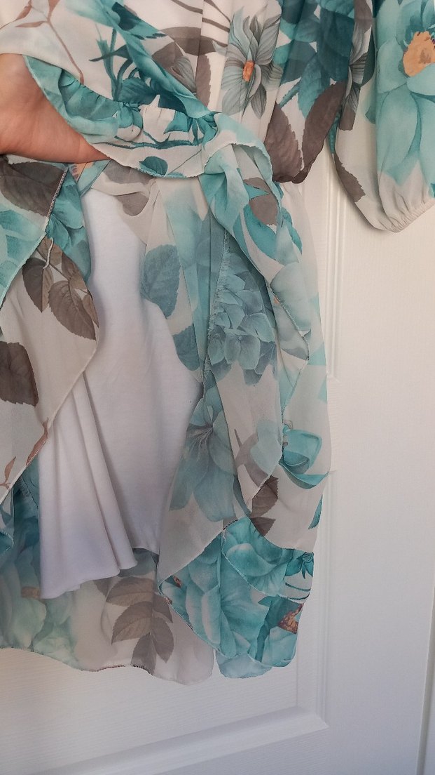 Turkuaz Çiçekli Bohem Tunik - Görsel 3