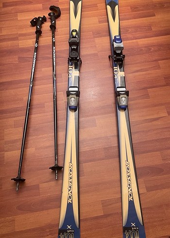 Erkek Mavi Ahşap Klasik Kayak Takımı Rossignol - Görsel 4